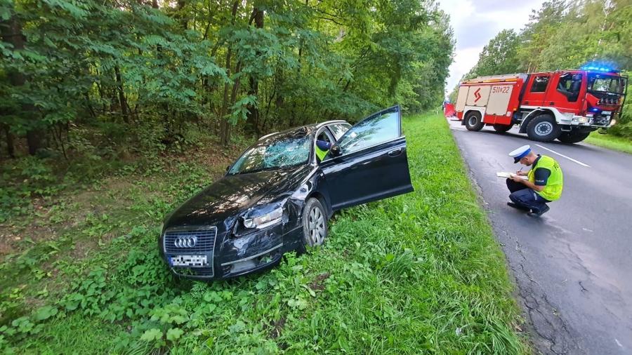 Rowerzystka wyjechała z lasu. Wprost pod koła audi. Nie miała szans