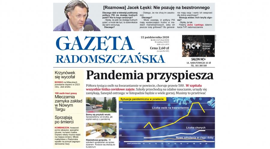 Gazeta Radomszczańska, wydanie 43 z 22 października 2020 roku, w formacie PDF