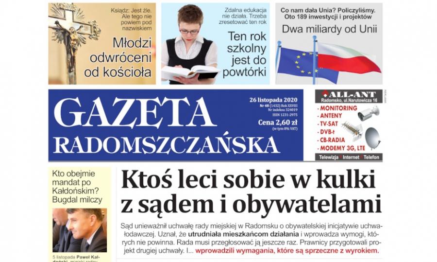 Gazeta Radomszczańska, wydanie nr 48 z 26 listopada 2020 r., w formacie PDF