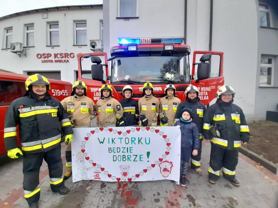 Strażacy z Lgoty Wielkiej wzięli udział w akcji charytatywnej dla Wiktorka