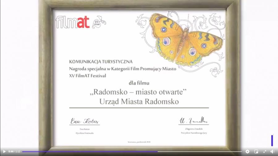 Radomsko chwali się filmem promocyjnym: nagroda specjalna na XV FilmAT Festival