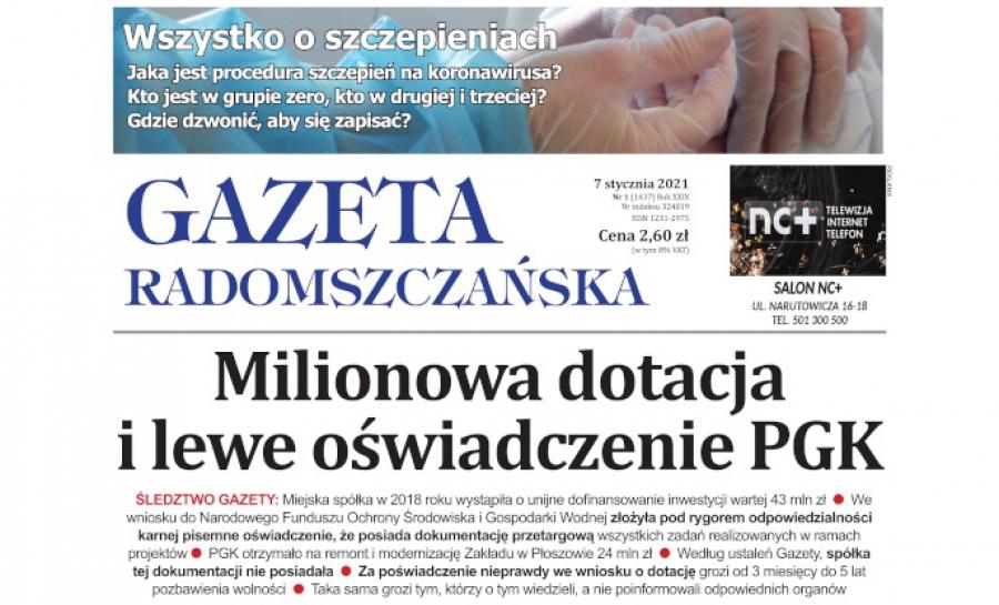 Gazeta Radomszczańska, pełne wydanie z 7 stycznia 2021 r., w formacie PDF
