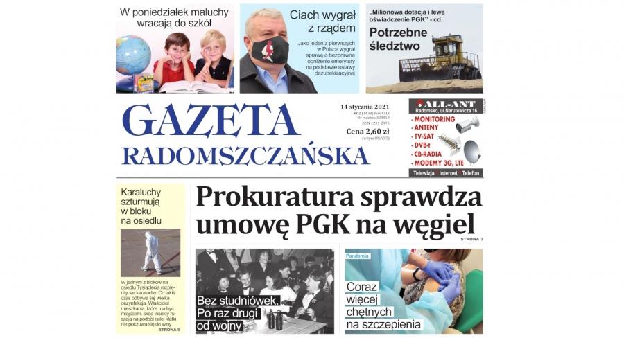 Gazeta Radomszczańska, pełne wydanie z 14 stycznia 2021 r., w formacie PDF