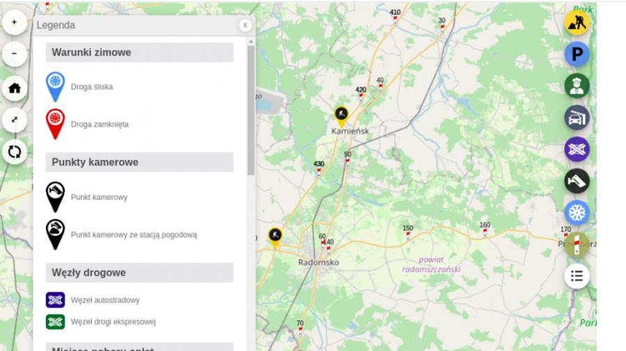 Powstała mapa warunków drogowych w serwisie GDDKiA - także na smartfon
