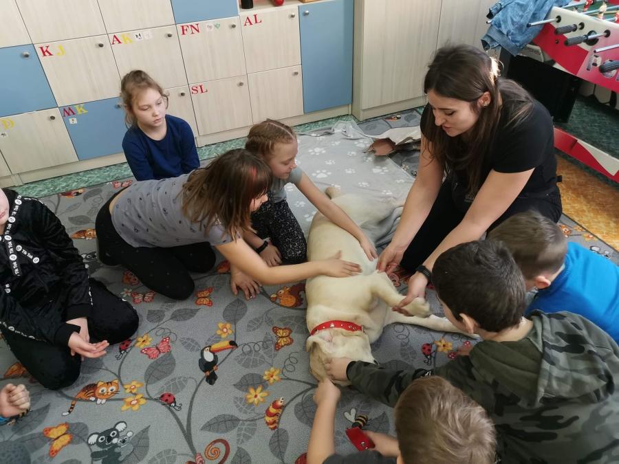 Ekopracownia, roboty i zajęcia z psem szkolonym do dogoterapii - działo się w Ósemce