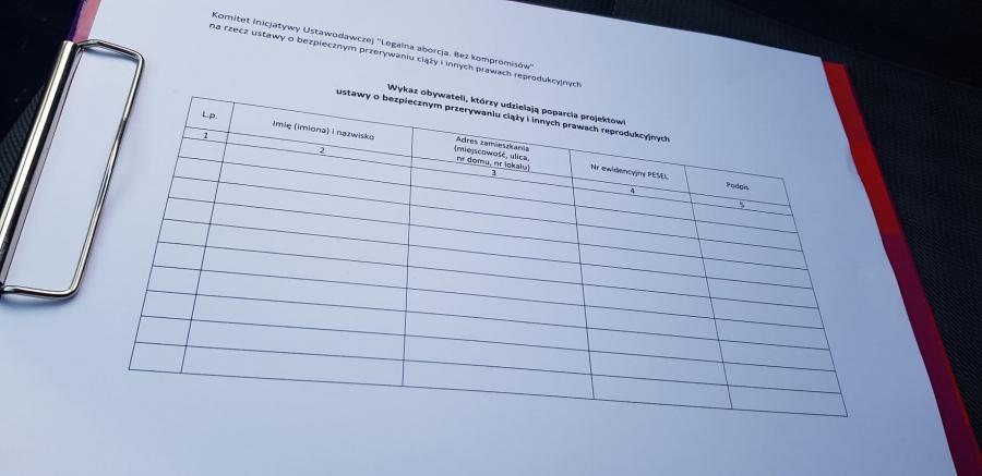 W Radomsku też zbierają podpisy pod ustawą ułatwiającą dostęp do aborcji