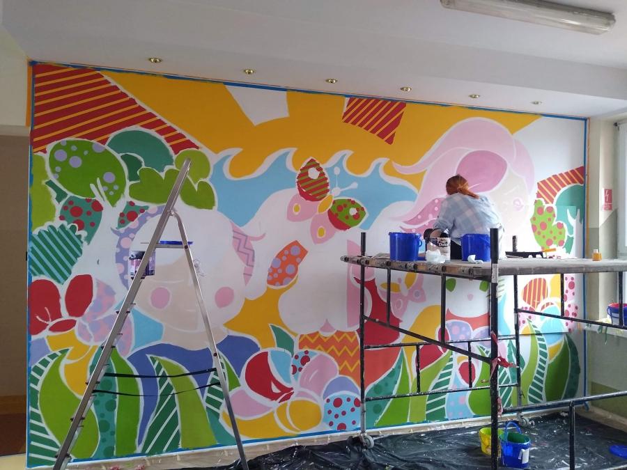 Indygo Project w PSP nr 7: w ramach olimpiady Zwolnieni z Teorii powstał mural