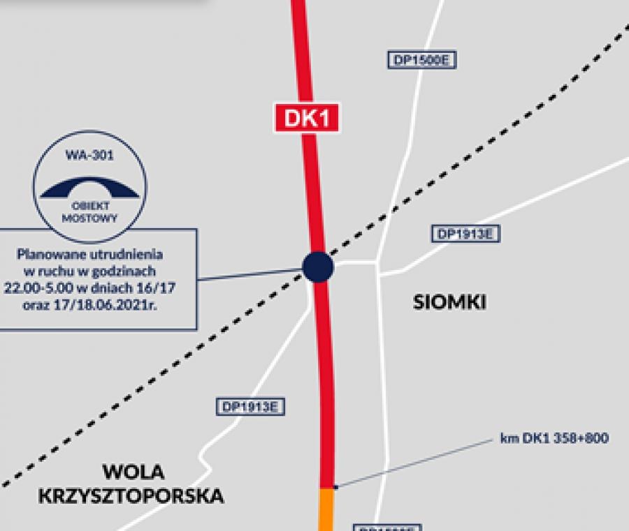 Uwaga! Przez dwie noce zamknięty przejazd drogą między Gąskami i Krężną