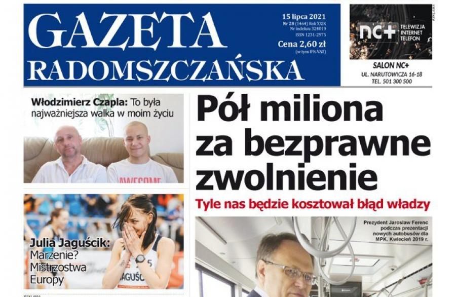 Gazeta Radomszczańska, wydanie z 15 lipca 2021 r., w formacie PDF
