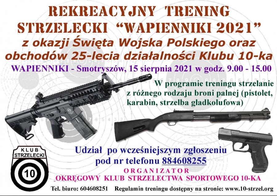 Klub strzelecki 10-tka zaprasza na okolicznościowy trening z okazji święta