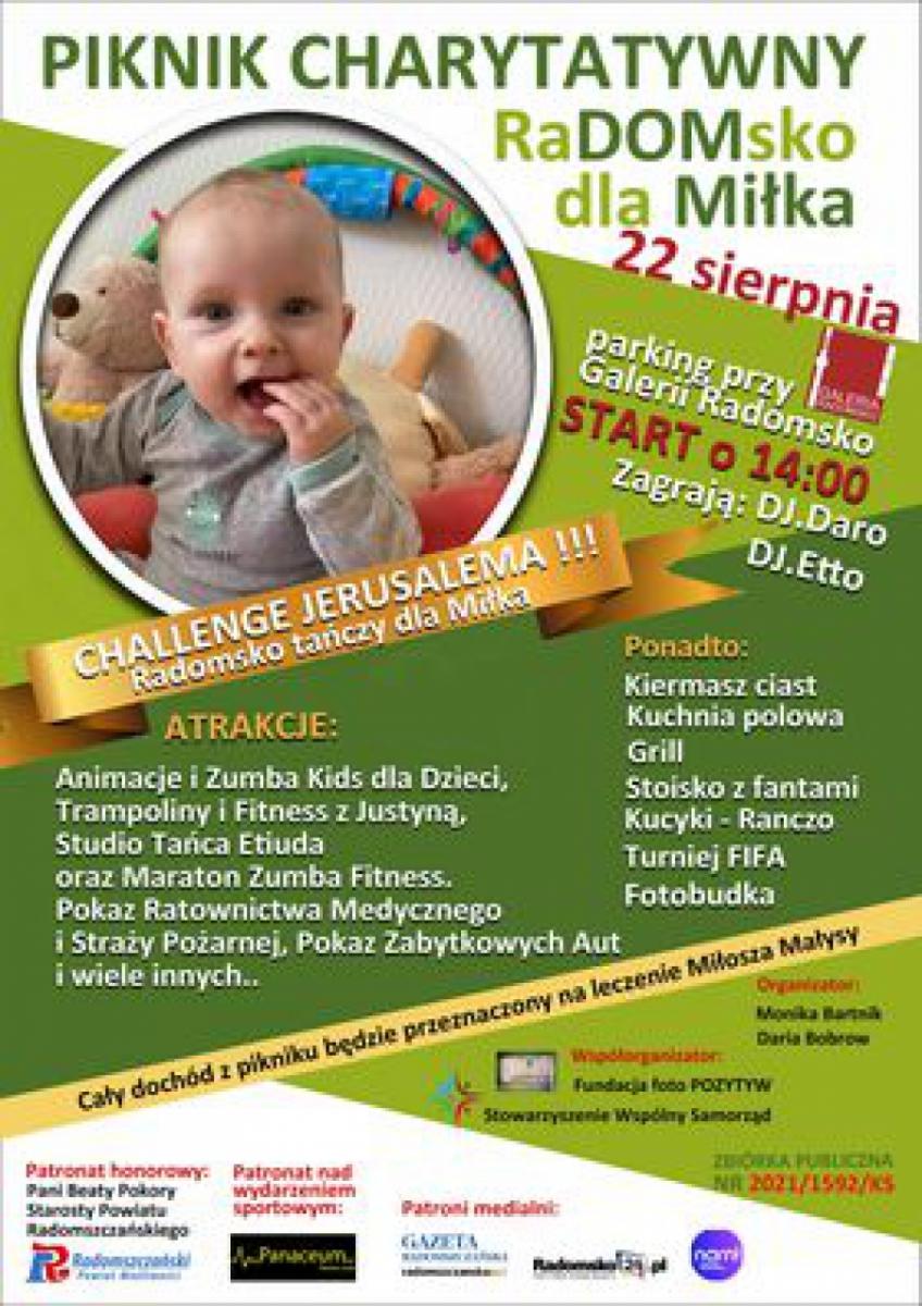 Piknik charytatywny dla Miłosza Małysy w niedzielę 22 sierpnia