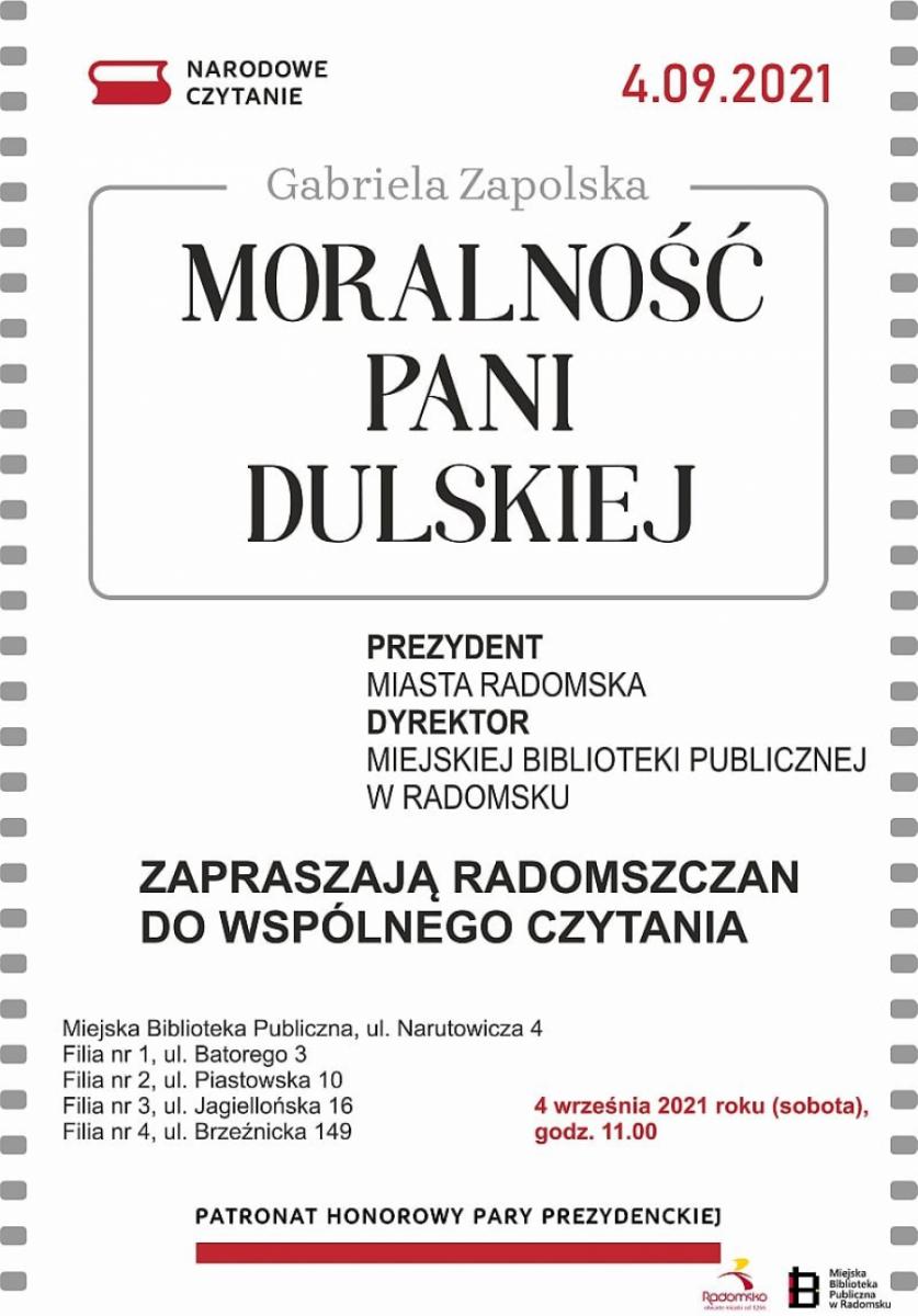 Narodowe Czytanie 2021: w tym roku „Moralność pani Dulskiej”