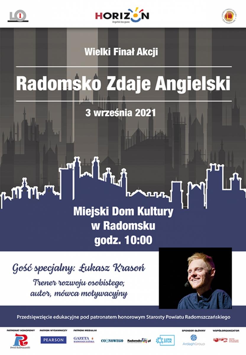 Jutro Gala Radomsko Zdaje Angielski 2021. Gościem Łukasz Krasoń