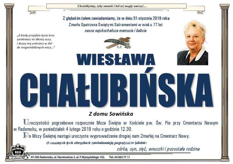 Zmarła Wiesława Chałubińska. Przez wiele lat uczyła historii w I LO