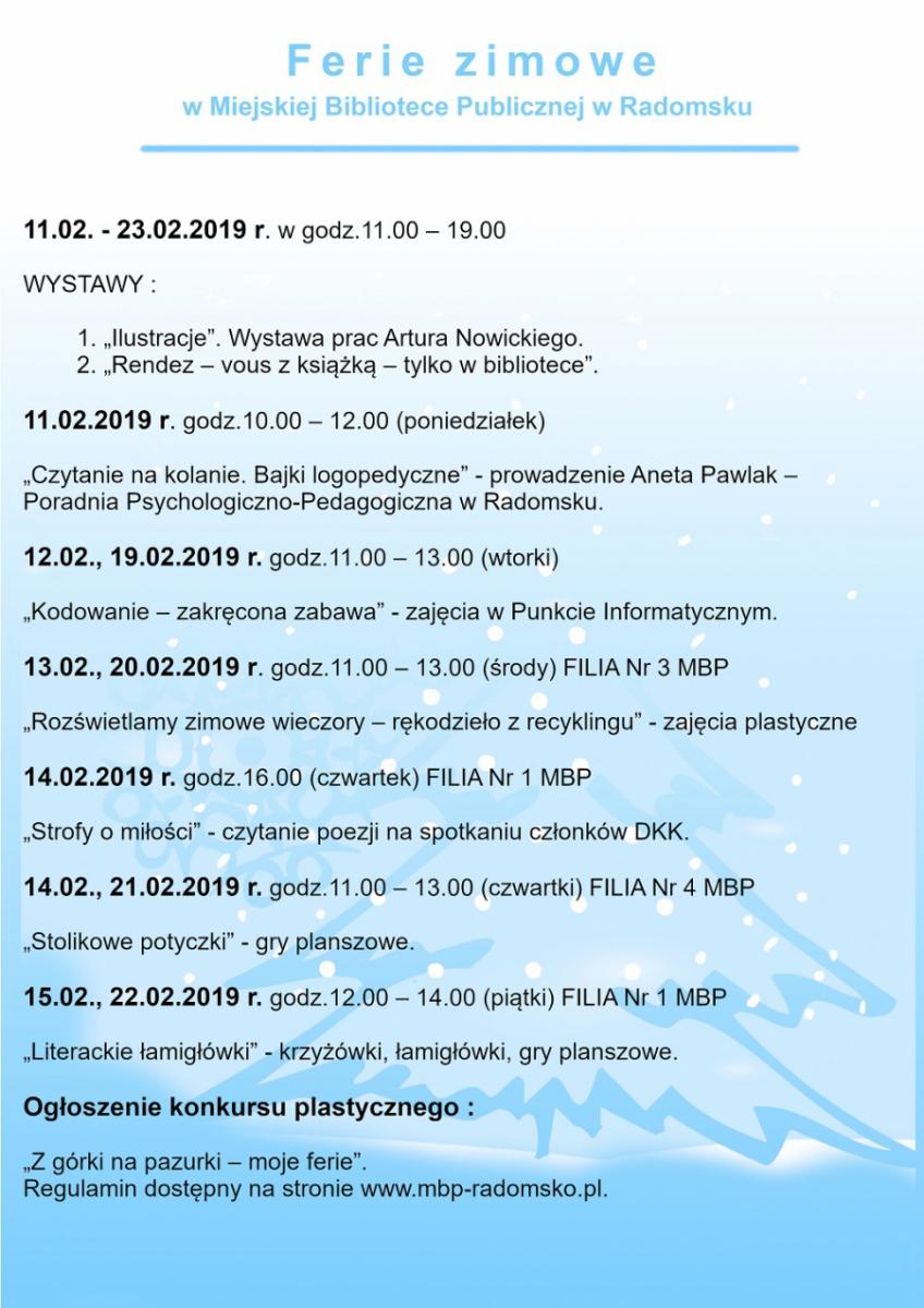 Ferie z biblioteką w Radomsku
