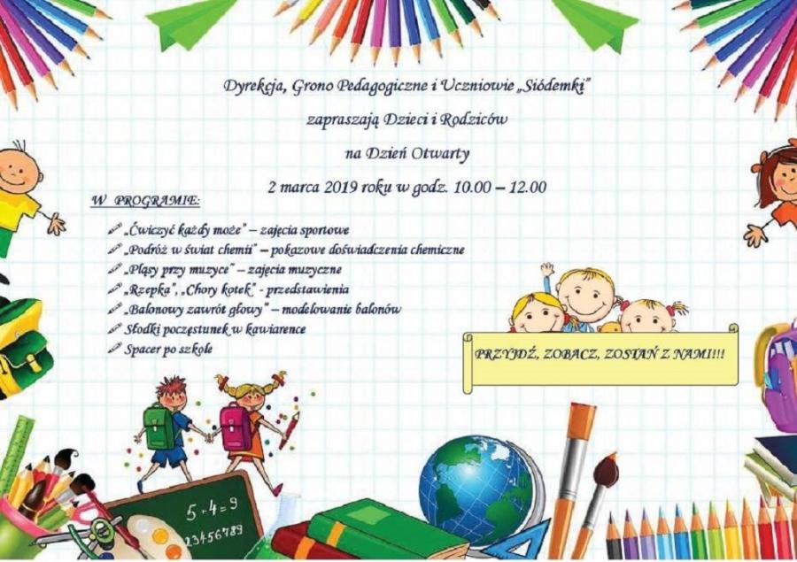 Siódemka zaprasza uczniów i rodziców na dzień otwarty