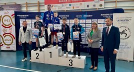 Zapaśnicze Mistrzostwa Polski U-15 w Gomulinie. Szymon Młynarczyk z UKS zapaśnik wywalczył brązowy medal 