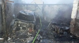 Pożar garażu w miejscowości Gaj. Spłonął garaż, samochód i motocykl. Straty sięgają 80 tys. zł