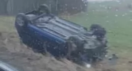 Pijany 37-latek dachował fiatem w Kodrębie. Trafił do szpitala. A wkrótce stanie przed sądem