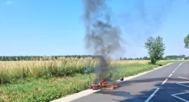 Pożar motocykla w miejscowości Krępa.Na szczęście mo&hellip;