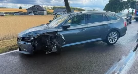 Wypadek w Kodrębie. Zderzyły się dwa samochody osobowe