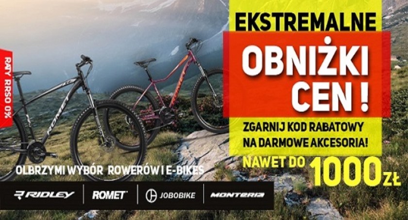 WOW! Co za rabaty! Totalna likwidacja kolekcji! Rowery w wyjątkowych cenach i akcesoria za darmo ! Okazja, której nie można przegapić w PROROWERY w Dębicy na ul.Rzeszowskiej 151 (BUDYNEK MAJSTRA) 