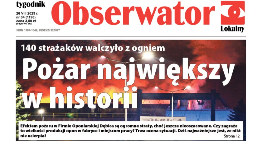 W Obsewatorze Lokalnym: Pożar największy w historii