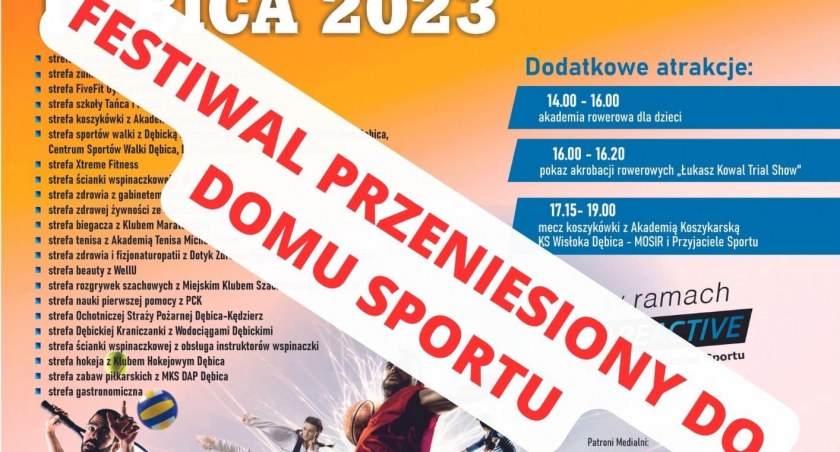 Festiwal Sportu przeniesiony