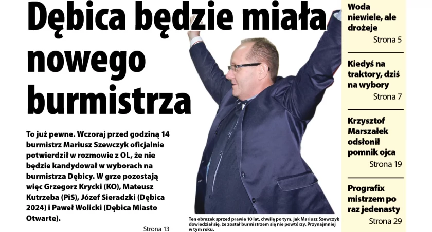 Burmistrz Mariusz Szewczyk rezygnuje z kandydowania. Czytaj w Obserwatorze Lokalnym