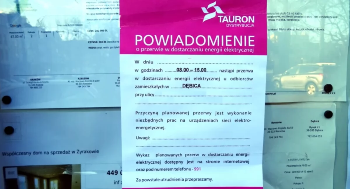 W siedmiu miejscowościach będą przerwy w dostawie prądu 