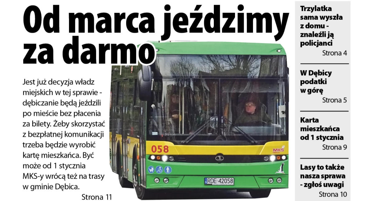 O bezpłatnej komunikacji i skasowanym darze serca czytaj w najnowszym Obserwatorze Lokalnym