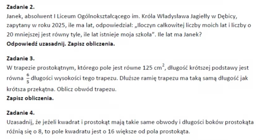Konkurs matematyczny. Sprawdź, czy potrafisz rozwiązać te zadania
