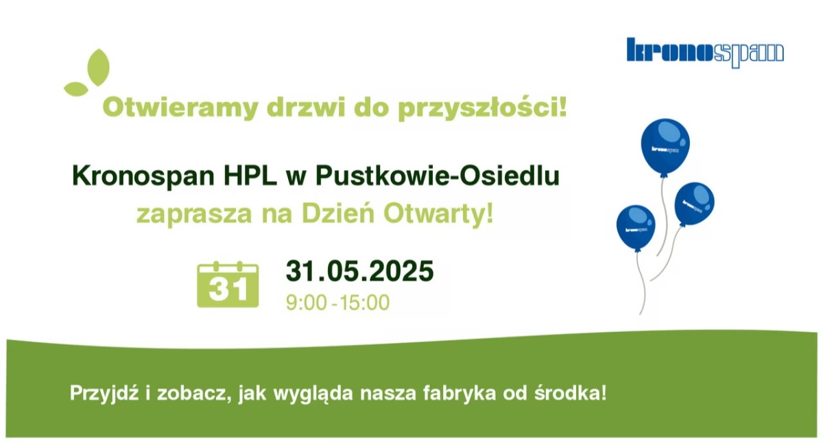 Dzień Otwarty w Kronospan HPL – Pustków-Osiedle zapraszamy 31 maja!