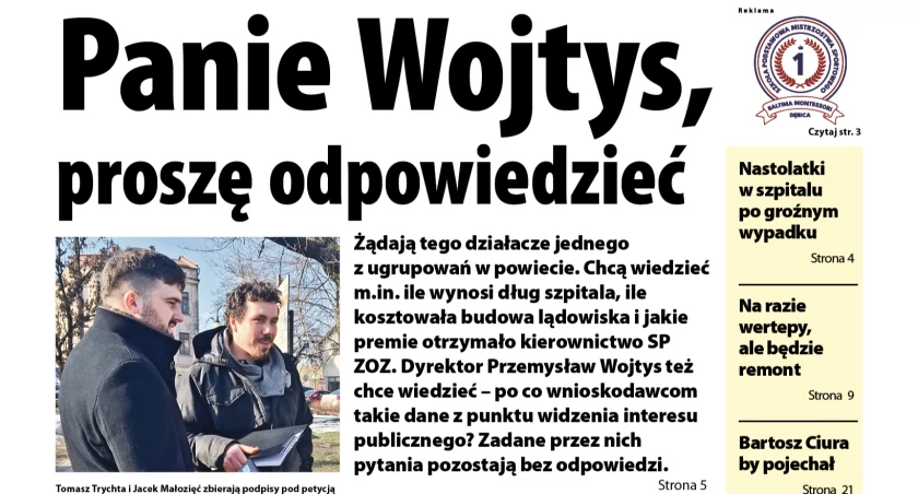 Żądają odpowiedzi od dyrekcji szpitala - czytaj w tygodniku Obserwator Lokalny
