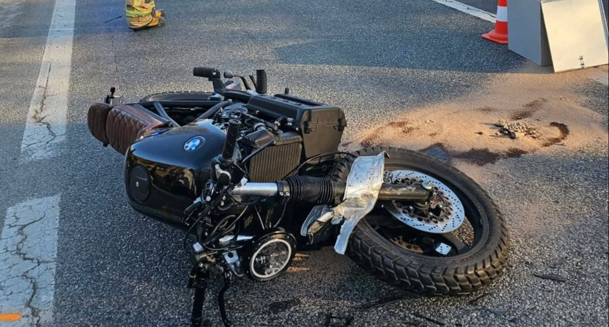 Motocyklistę zabrała karetka