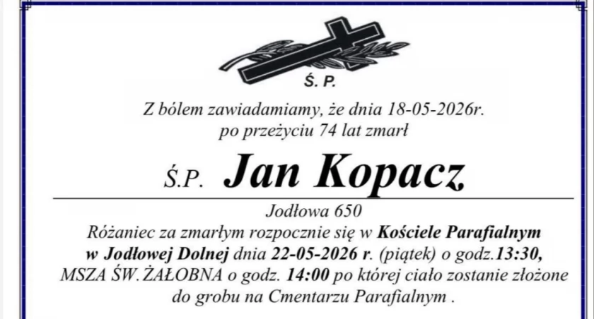 Nie żyje Jan Kopacz, wieloletni trębacz w orkiestrze OSP w Jodłowej