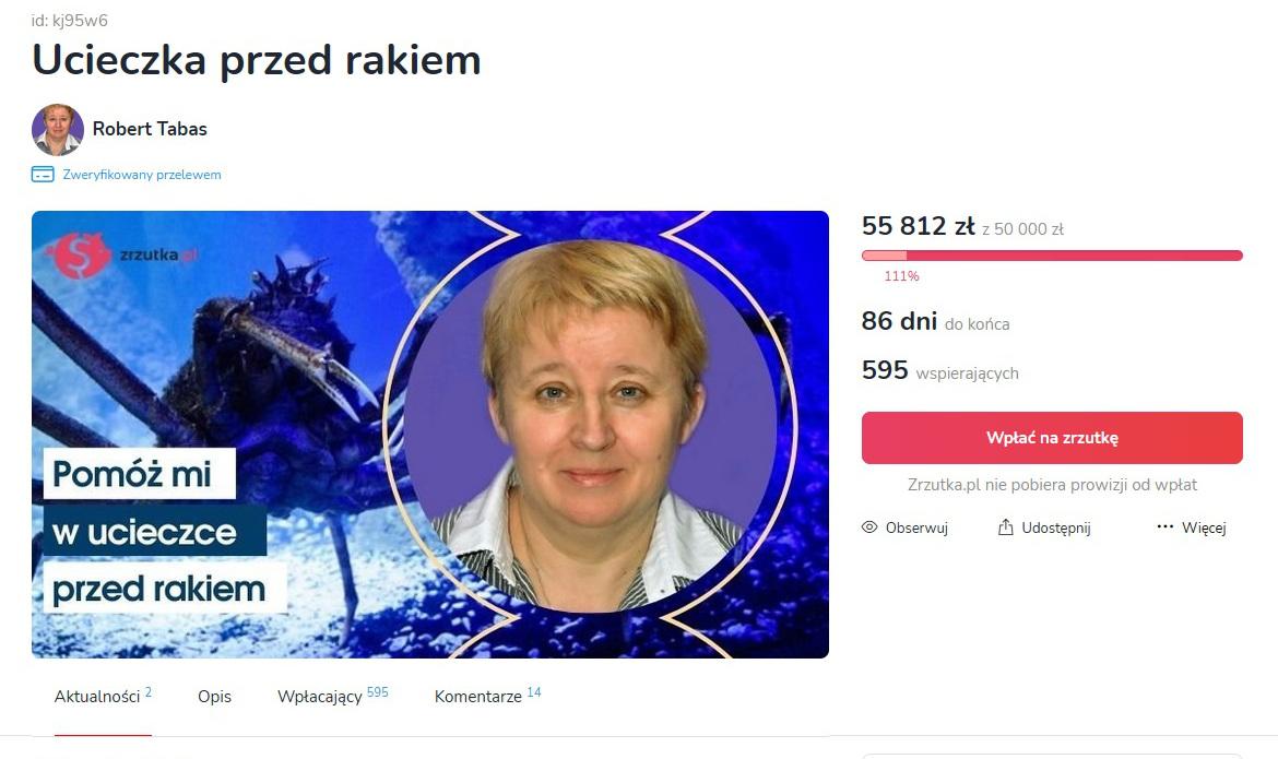 Elżbieta Tabas zebrała już potrzebną kwotę, a nawet więcej