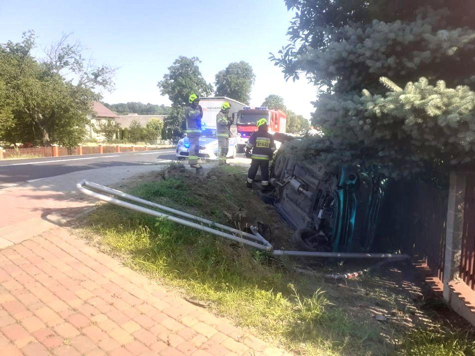 Wypadek w Jaworzu Górnym. W pojeździe kobieta, mężczyzna i żółw - zdjęcia