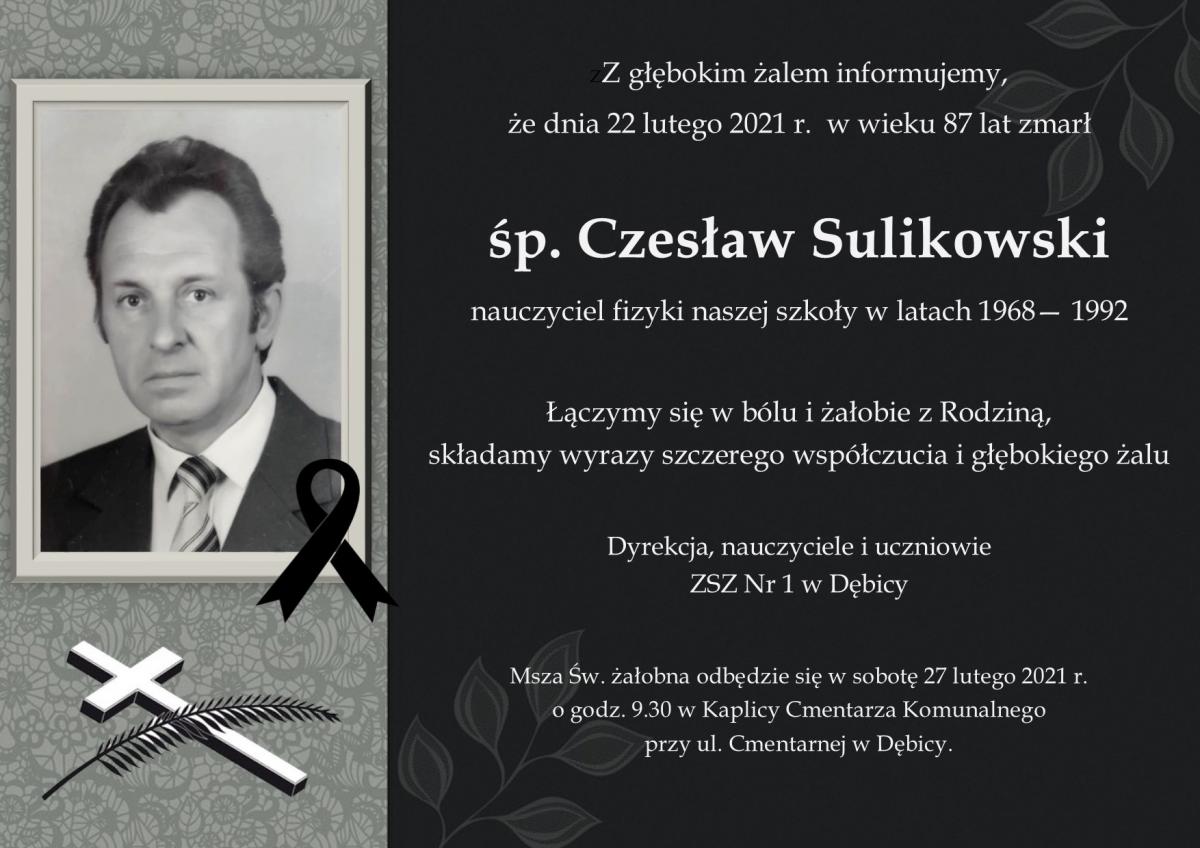 Nie żyje Czesław Sulikowski