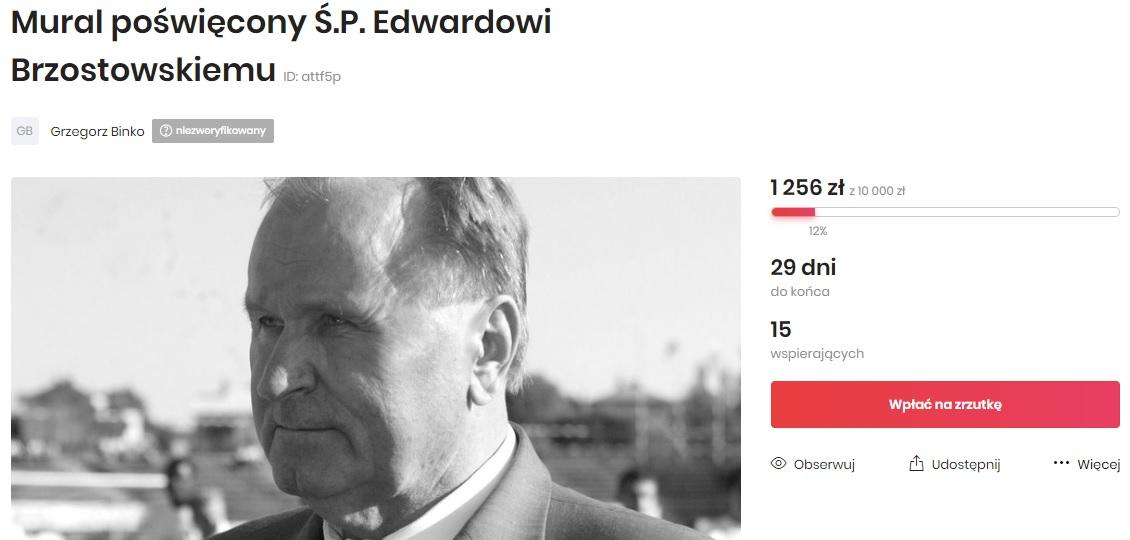 Chcą stworzyć mural dla Edwarda Brzostowskiego