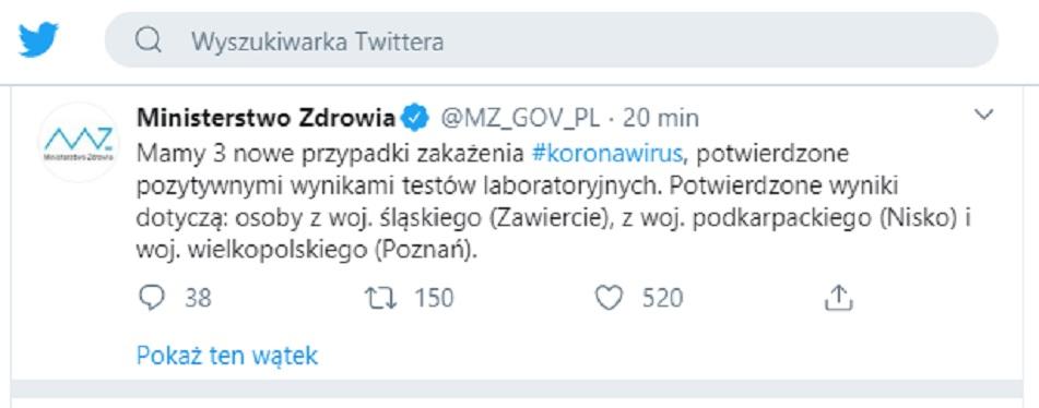 Ministerstwo podało kolejne miejscowości