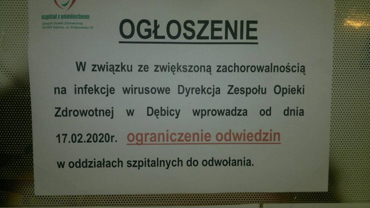 Ograniczenie odwiedzin do odwołania!
