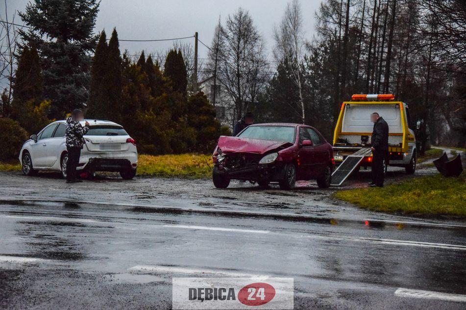 Pies na drodze i trzy rozbite samochody