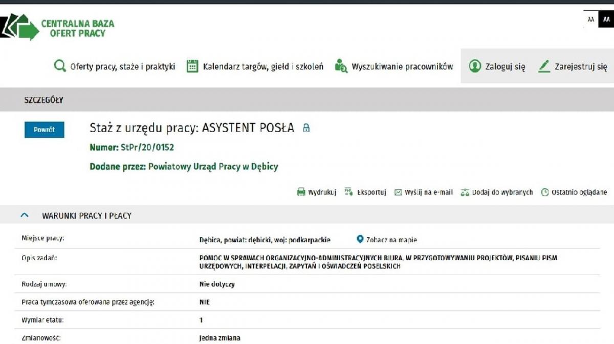 Poseł Warzecha szuka asystenta parlamentarnego