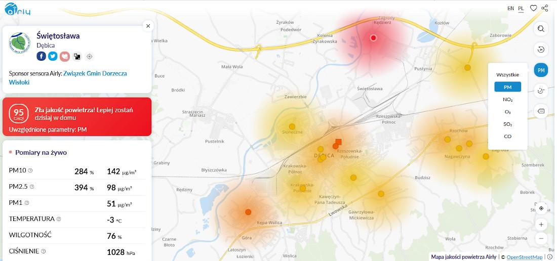 W centrum normy przekroczone, ale to nie tam jest najgorzej