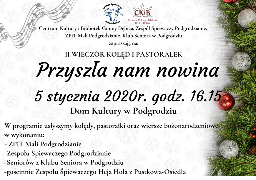 W Podgrodziu też będą kolędować