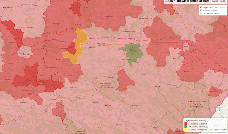 Powiat dębicki w atlasie nienawiści