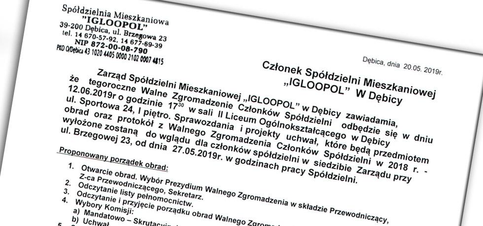 12 czerwca walne zebranie na Igloopolu