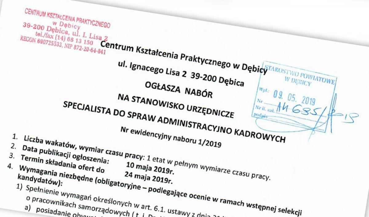 W CKP potrzebny specjalista