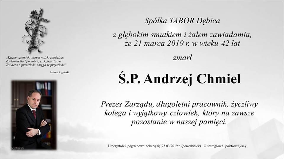 Nie żyje Andrzej Chmiel, prezes firmy Tabor